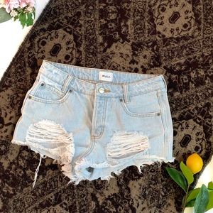 RVCA Cut-Off Denim Shorts